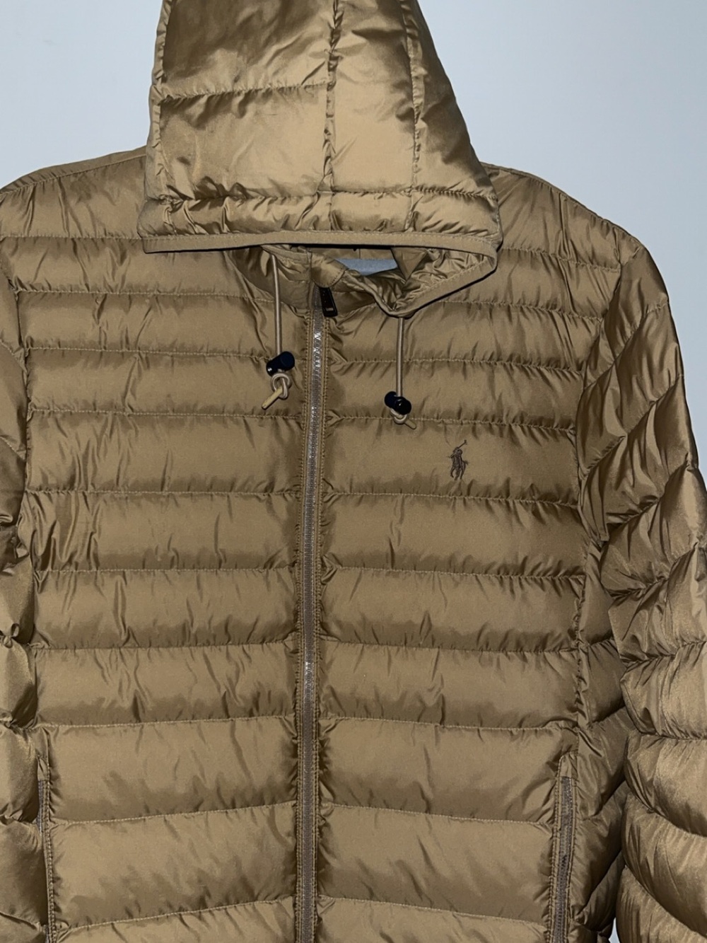 Ralph Lauren Tan Hooded Quilted Puffer Jacket